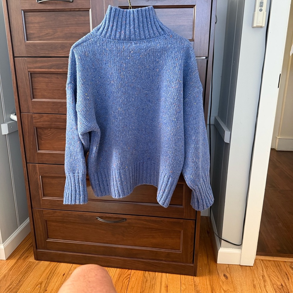 Cozy Blue Turtleneck Sweater for Women
